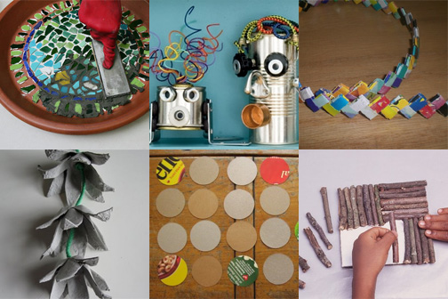 Here are some nice tutorials for eco-friendly crafts for kids: