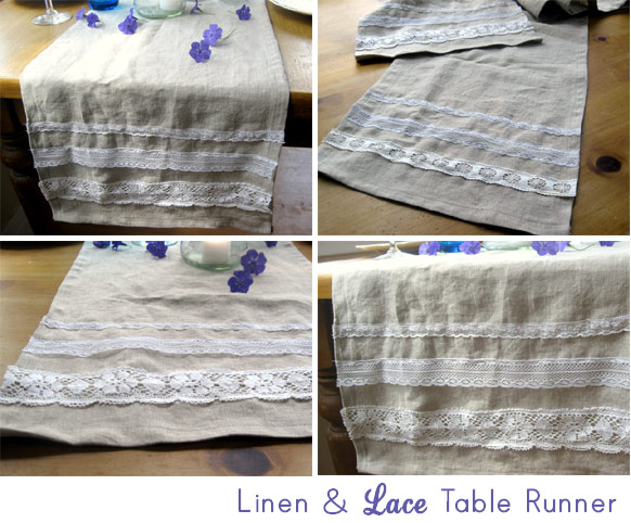  and lace table runner that would make a beautiful accent for a wedding 