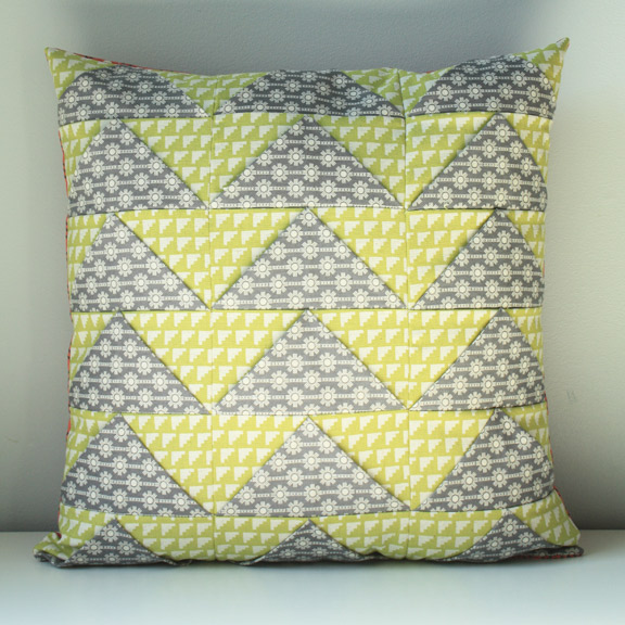 Triangles Pillow from 1, 2, 3 Quilt